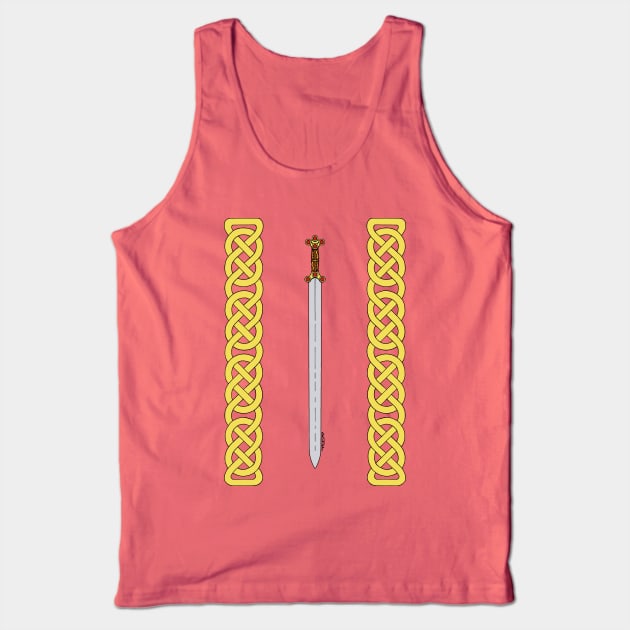 Celtic Sword and Knotwork Tank Top by AzureLionProductions